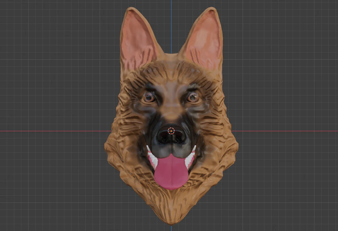 dog head - german shepherd 3D Model .c4d .max .obj .3ds .fbx .stl .blend