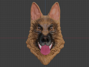 dog head - german shepherd 3D 模型