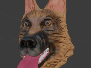 dog head - german shepherd Model 3D