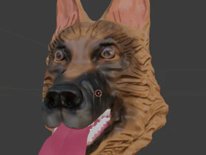 dog head - german shepherd 3D Model