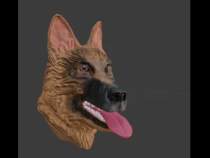dog head - german shepherd 3D Model
