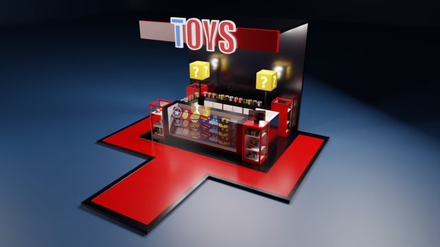 toy kiosk 3D मॉडल .c4d .max .obj .3ds .fbx .stl .blend 