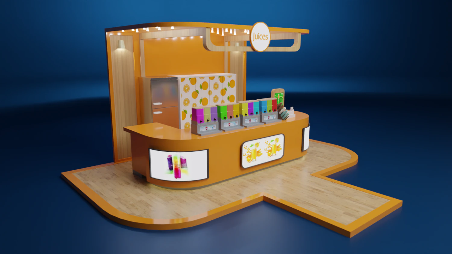 juice kiosc 3D Model .c4d .max .obj .3ds .fbx .stl .blend 