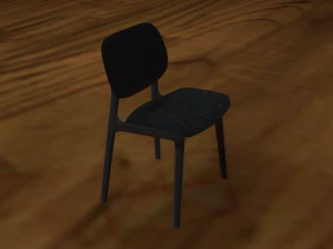 black table and chair 3D Model