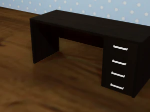 black table and chair 3D Model