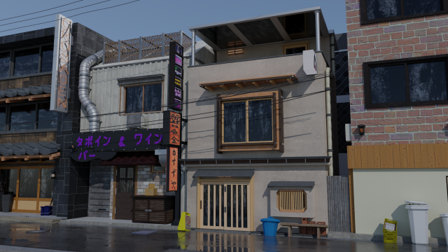 tokyo street - japanese street Model 3D .c4d .max .obj .3ds .fbx .stl .blend