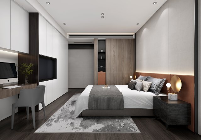 modern bedroom Modèle 3D .c4d .max .obj .3ds .fbx .stl .blend 