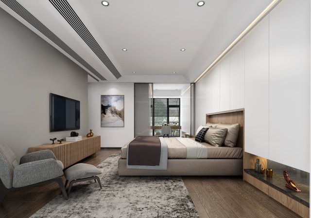 modern bedroom 3D Model .c4d .max .obj .3ds .fbx .stl .blend 