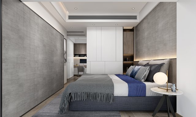 modern bedroom Modelo 3D .c4d .max .obj .3ds .fbx .stl .blend 