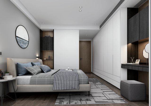 modern bedroom 3D Model .c4d .max .obj .3ds .fbx .stl .blend