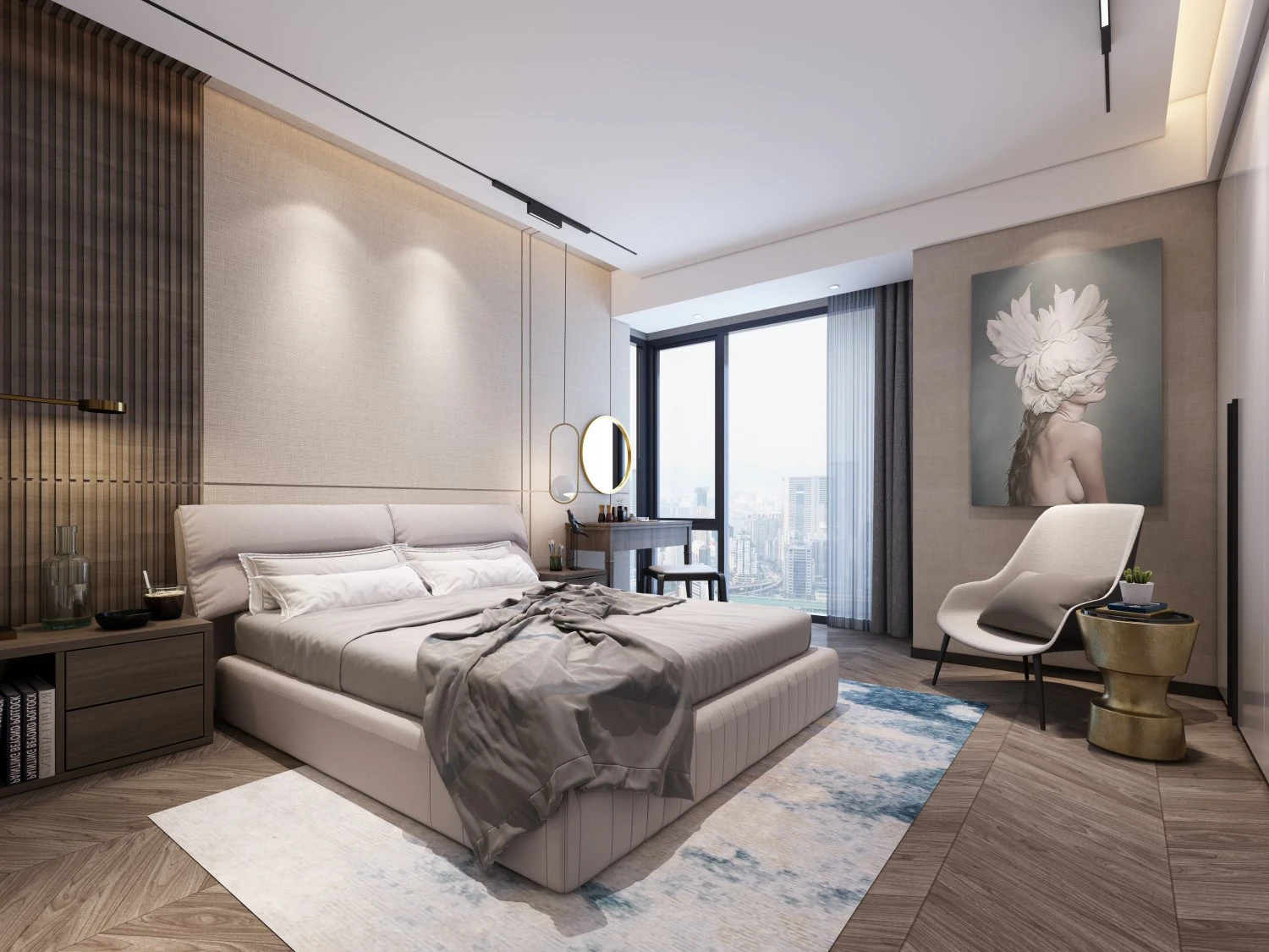 modern bedroom 3D Model .c4d .max .obj .3ds .fbx .stl .blend 