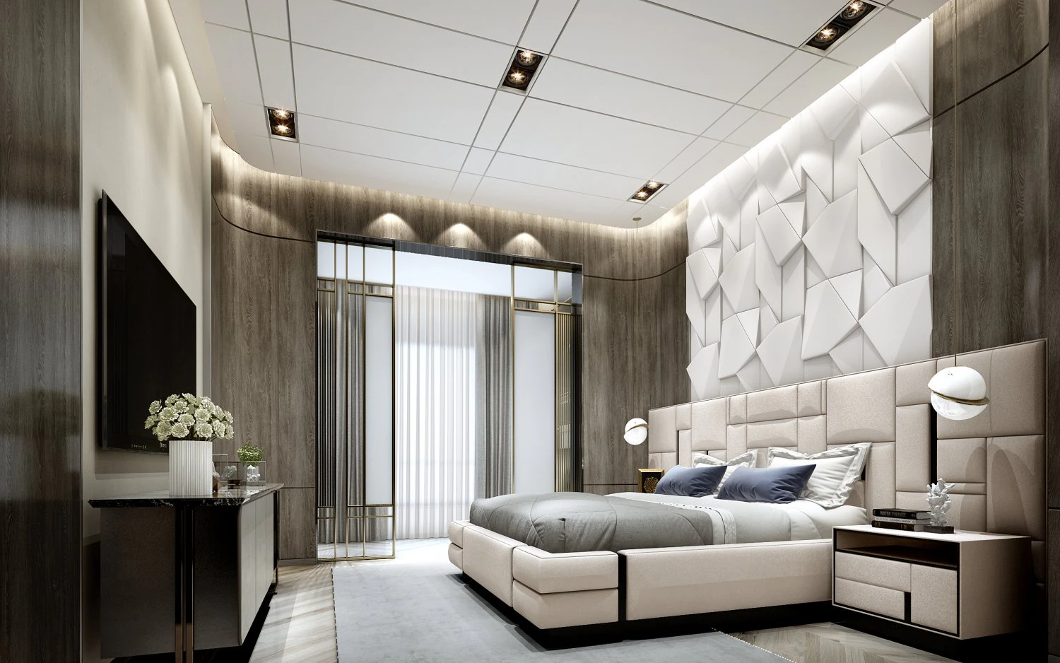 modern bedroom 3D Model .c4d .max .obj .3ds .fbx .stl .blend 