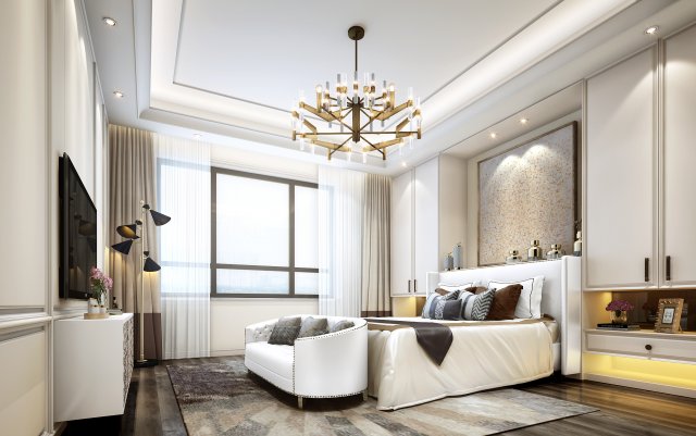modern bedroom 3Dモデル .c4d .max .obj .3ds .fbx .stl .blend 