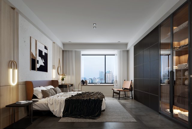 modern bedroom 3D Модель .c4d .max .obj .3ds .fbx .stl .blend