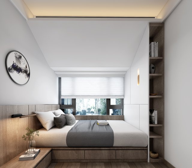 modern bedroom Model 3D .c4d .max .obj .3ds .fbx .stl .blend 