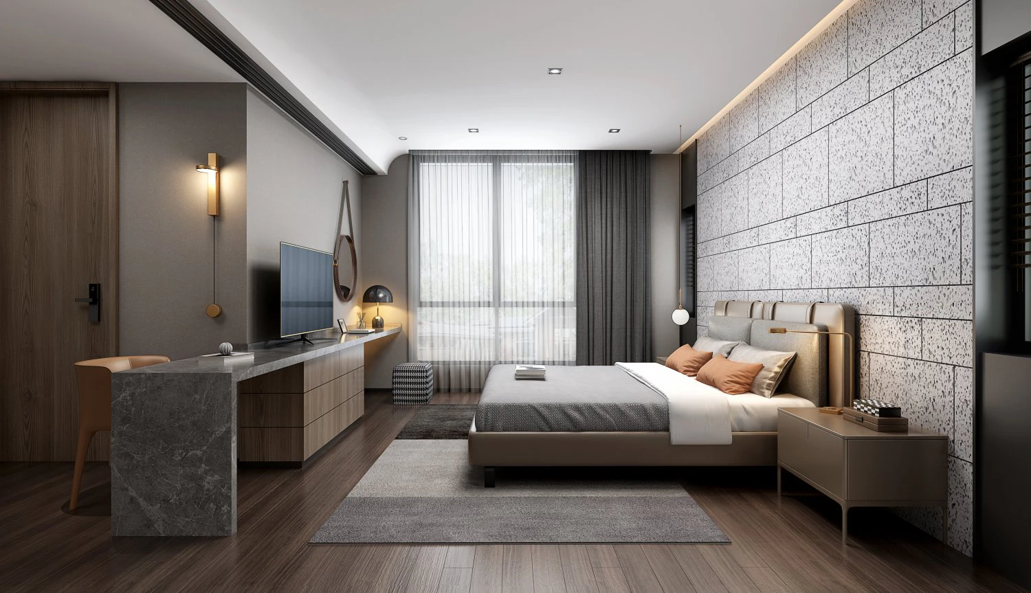 modern bedroom 3D Model .c4d .max .obj .3ds .fbx .stl .blend 