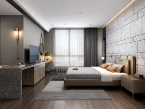 modern yatak odası 3D Model