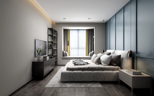modern bedroom 3D Model .c4d .max .obj .3ds .fbx .stl .blend 