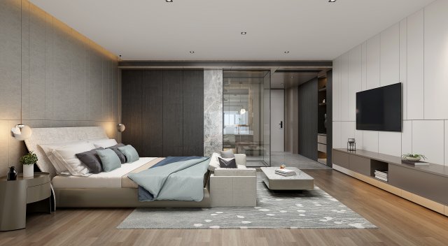 modern bedroom 3D 모델 .c4d .max .obj .3ds .fbx .stl .blend