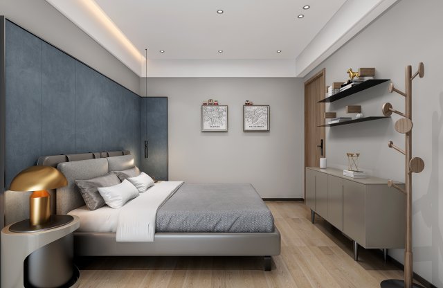 modern bedroom 3D Model .c4d .max .obj .3ds .fbx .stl .blend 