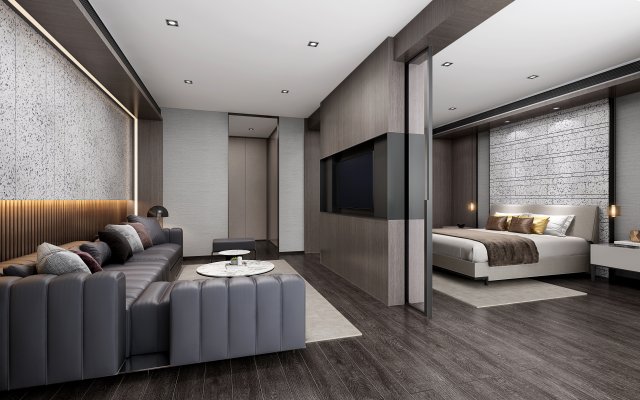 modern bedroom Modelo 3D .c4d .max .obj .3ds .fbx .stl .blend 