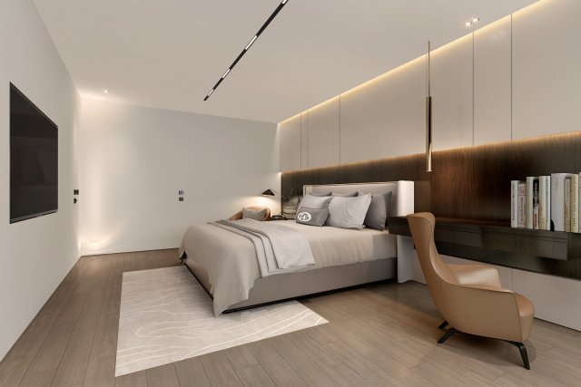 modern bedroom 3D 模型 .c4d .max .obj .3ds .fbx .stl .blend 