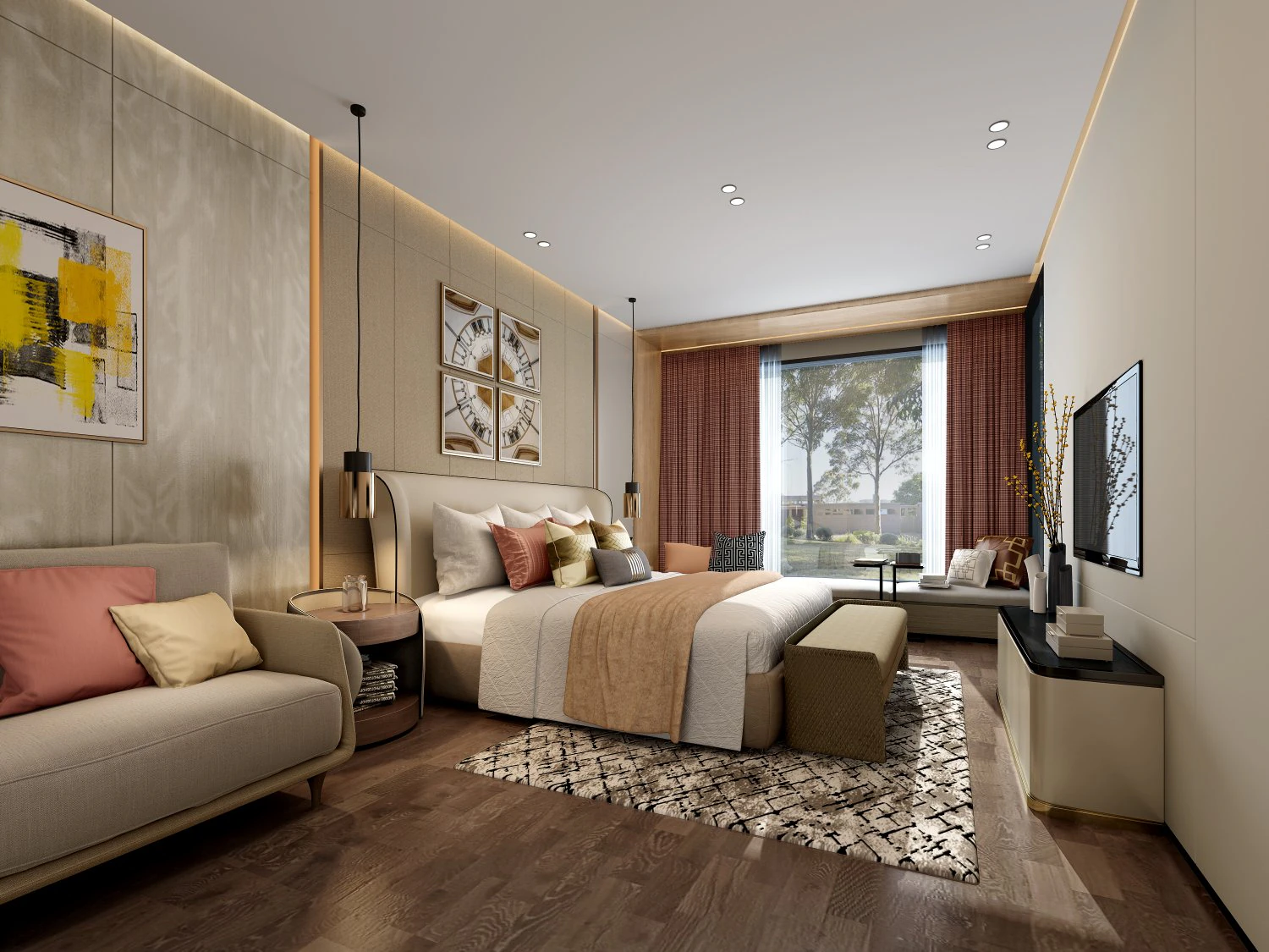 modern bedroom 3D Model .c4d .max .obj .3ds .fbx .stl .blend 