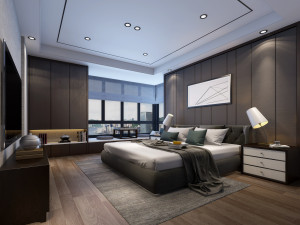 modern bedroom Modello 3D