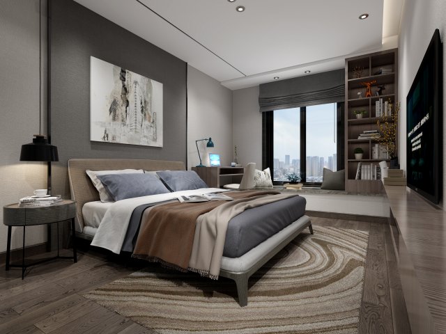 modern bedroom Modèle 3D .c4d .max .obj .3ds .fbx .stl .blend 