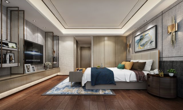 modern bedroom 3D मॉडल .c4d .max .obj .3ds .fbx .stl .blend 