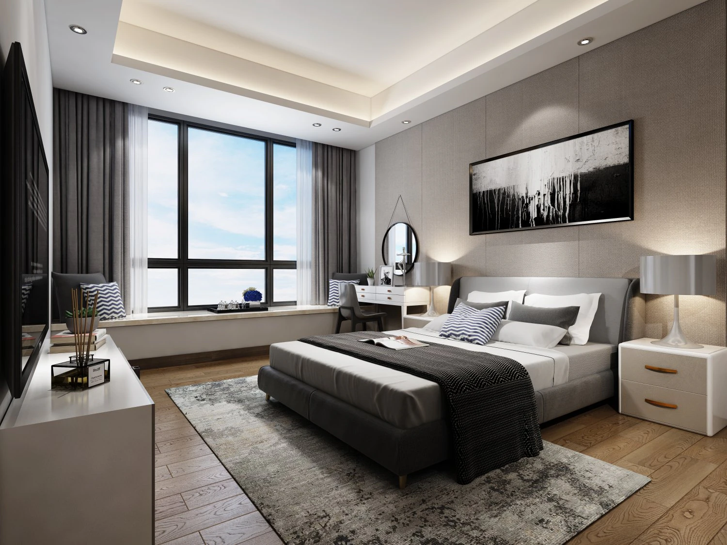 modern bedroom 3D Model .c4d .max .obj .3ds .fbx .stl .blend 