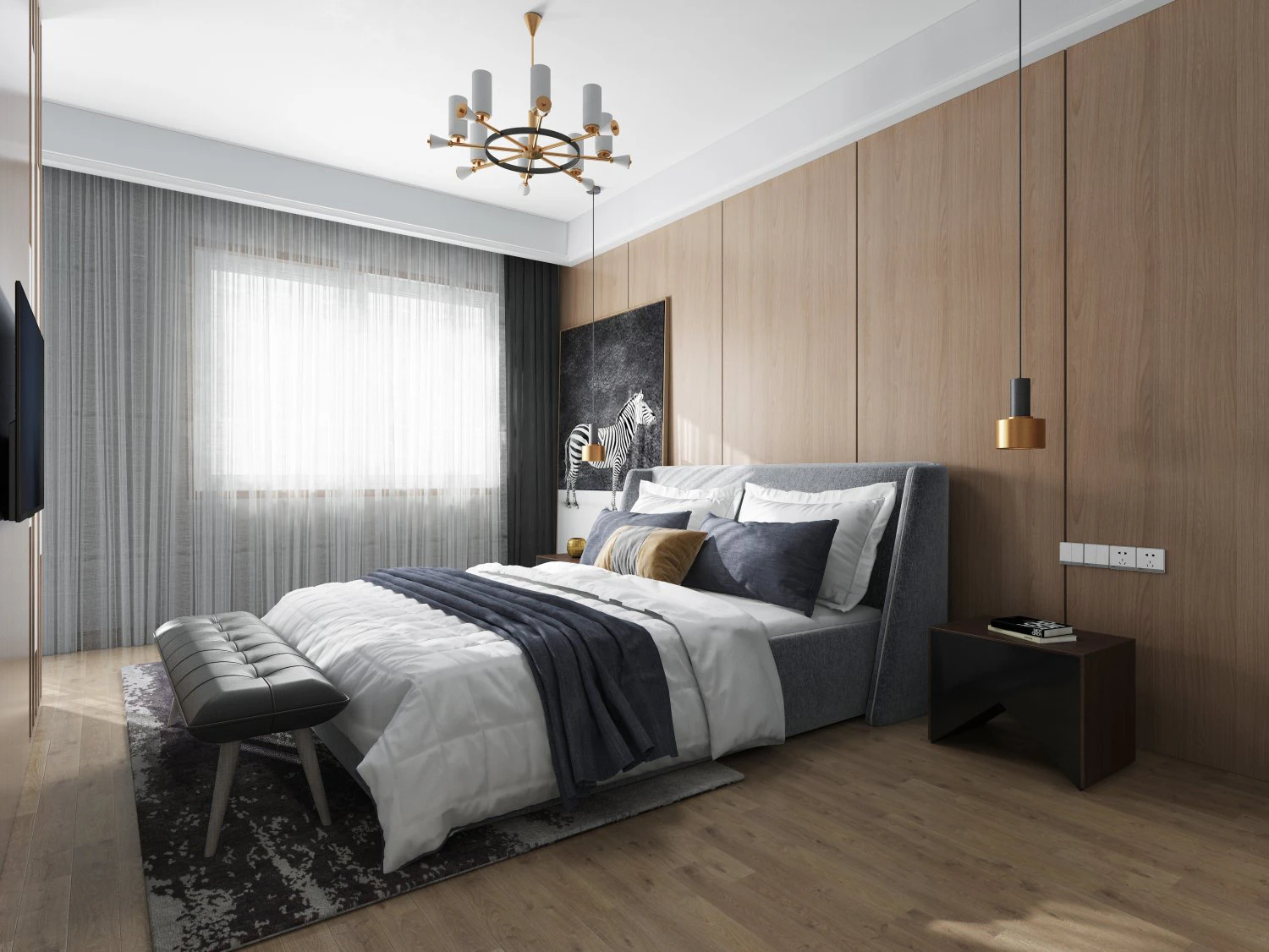 modern bedroom 3D Model .c4d .max .obj .3ds .fbx .stl .blend 