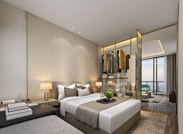 modern bedroom 3D मॉडल .c4d .max .obj .3ds .fbx .stl .blend 