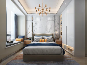 современная спальня 3D Модель