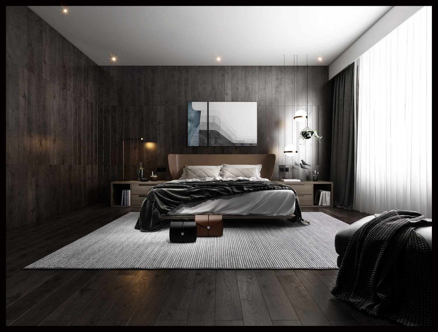 modern bedroom 3D Model .c4d .max .obj .3ds .fbx .stl .blend