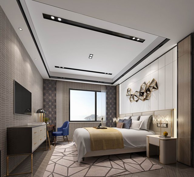modern bedroom Modèle 3D .c4d .max .obj .3ds .fbx .stl .blend 