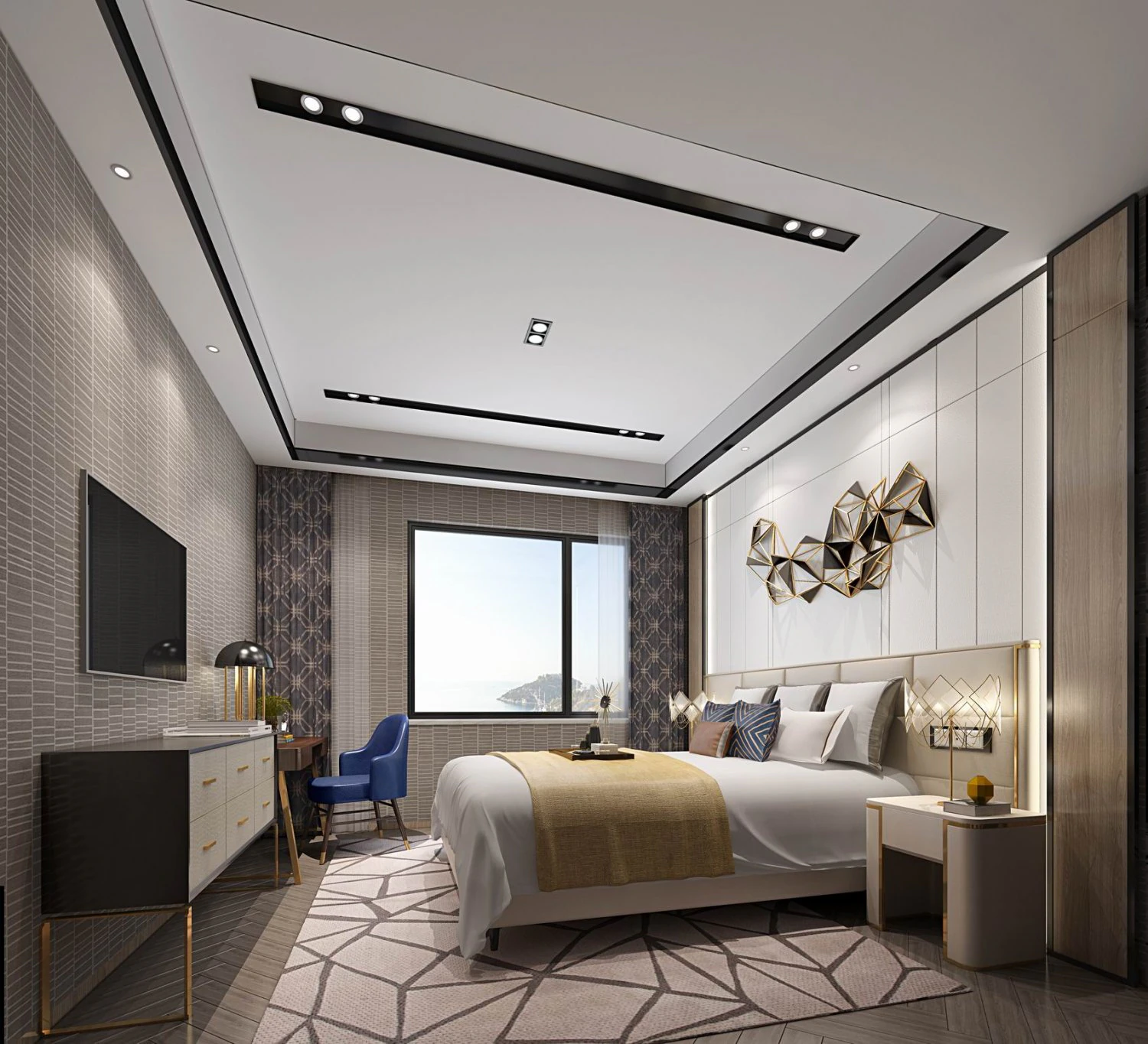 modern bedroom 3D Model .c4d .max .obj .3ds .fbx .stl .blend 