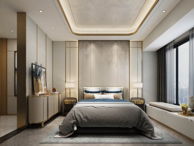modern bedroom 3D Model .c4d .max .obj .3ds .fbx .stl .blend 