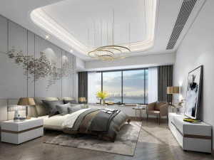 nowoczesna sypialnia Model 3D