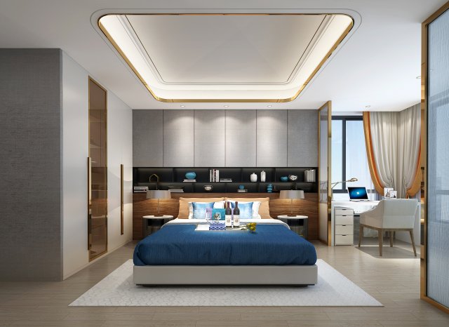 modern bedroom Modèle 3D .c4d .max .obj .3ds .fbx .stl .blend
