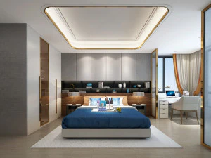 nowoczesna sypialnia Model 3D