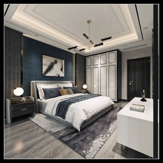 modern bedroom Modello 3D .c4d .max .obj .3ds .fbx .stl .blend