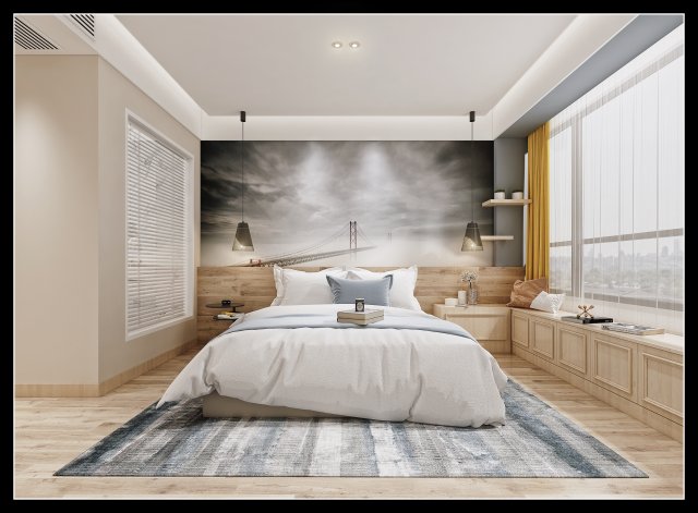 modern bedroom Modelo 3D .c4d .max .obj .3ds .fbx .stl .blend 