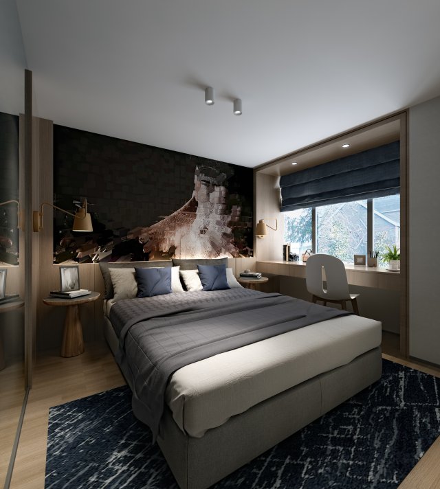 modern bedroom 3D मॉडल .c4d .max .obj .3ds .fbx .stl .blend 