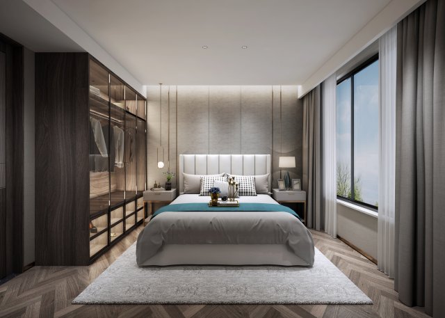 modern bedroom 3D मॉडल .c4d .max .obj .3ds .fbx .stl .blend 