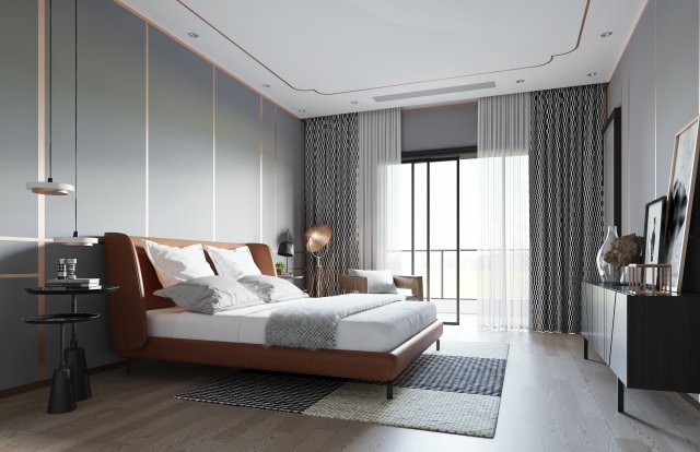 modern bedroom 3Dモデル .c4d .max .obj .3ds .fbx .stl .blend 