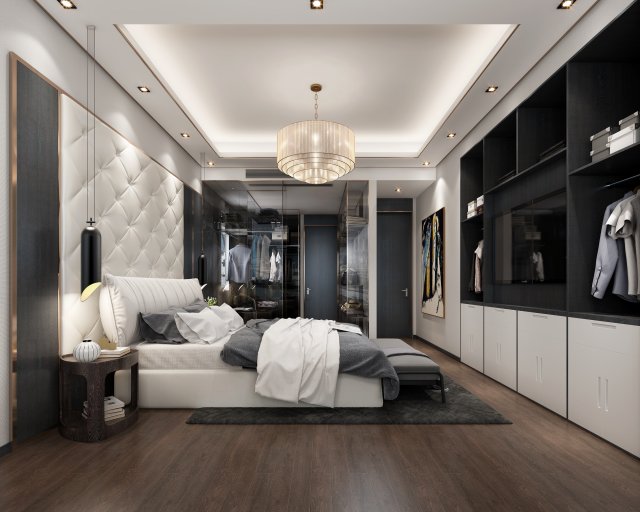 modern bedroom 3Dモデル .c4d .max .obj .3ds .fbx .stl .blend 