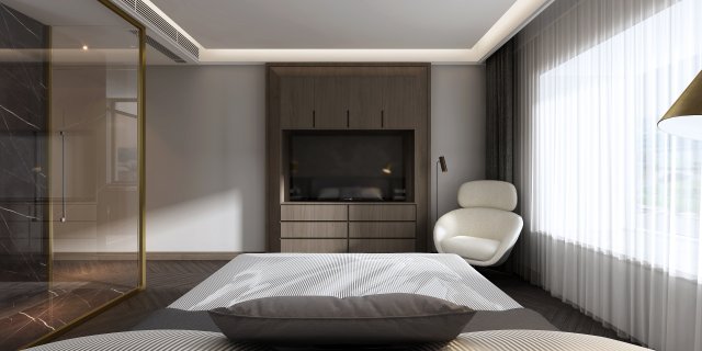 modern bedroom 3Dモデル .c4d .max .obj .3ds .fbx .stl .blend 