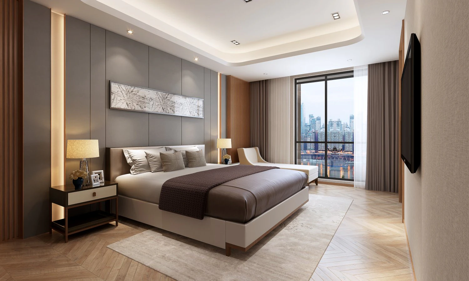 modern bedroom 3D Model .c4d .max .obj .3ds .fbx .stl .blend