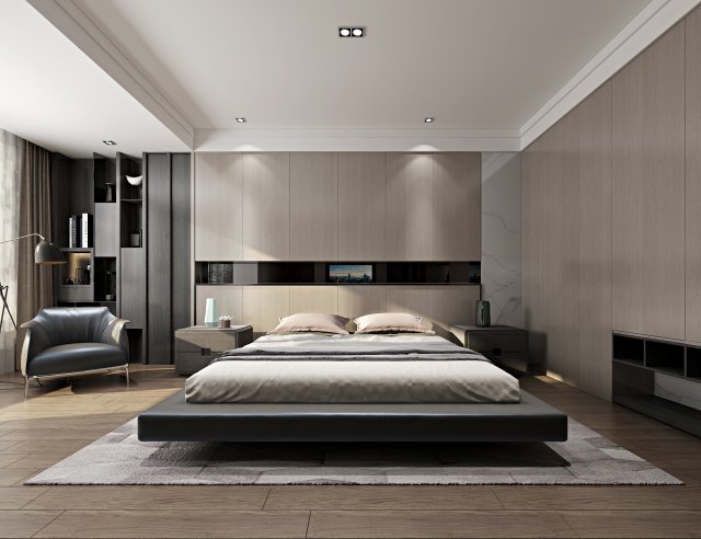 modern bedroom Modello 3D .c4d .max .obj .3ds .fbx .stl .blend 